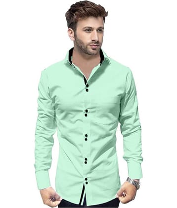 P&V - Green Cotton Blend Regular Fit Men's Casual Shirt (Pack of 1)