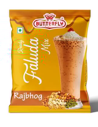 Butterfly Ready Faluda Mix (Rajbhoj Pouch) (Weight - 90g) by Butterfly Dessert Mixes and Bakery Needs.