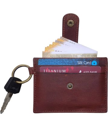 Style 98 Button Brown Card Holder