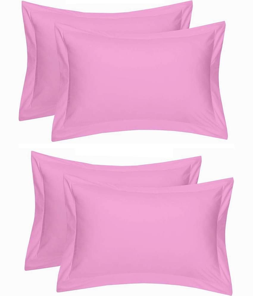 MAHALUXMI COLLECTION Pack of 4 White Pillow Cover
