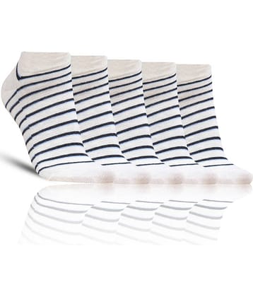 Dollar - Cotton Men's Striped Light Grey Low Ankle Socks ( Pack of 5 )
