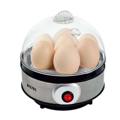BALTRA Egg Boiler Electric 350 Watt with Automatic Shut Down & Boil Dry Protection | 3 Boiling Modes, 7 Egg Capacity, Removable Egg Tray, Stainless Steel Body & Heating Plate, Easy to Use