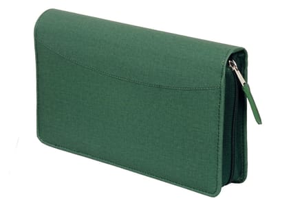 Sukeshcraft Multiple Cheque Book Holder | Original PU Holds Upto 8 Cheque Books, FabricGreen