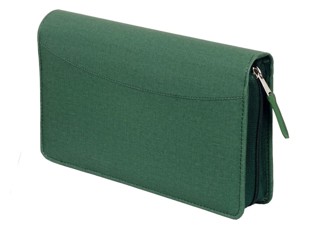 Sukeshcraft Multiple Cheque Book Holder | Original PU Holds Upto 8 Cheque Books, FabricGreen