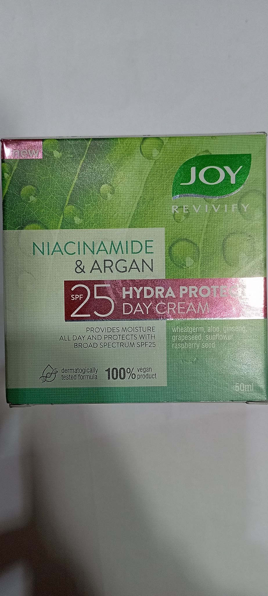 Joy revivify niacinamide & argan 25 hydra protect day cream 50 ml