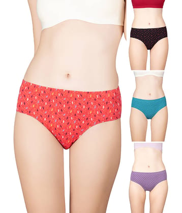 Lux Cozi Pack of 4 Cotton Hipster For Women ( Multi Color )