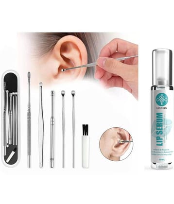 Lenon (6 Pc) Reusable Ear Cleaner Tool Set with Storage Box Ear Cleansing Tool Set Spiral Ear Curette Tool with Cleaning Brush For Kids, Man & Woman