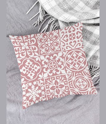 Houzzcode - Water Repellent Peach Polyester Pillow Covers 40x40x3 ( Pack of 1 )