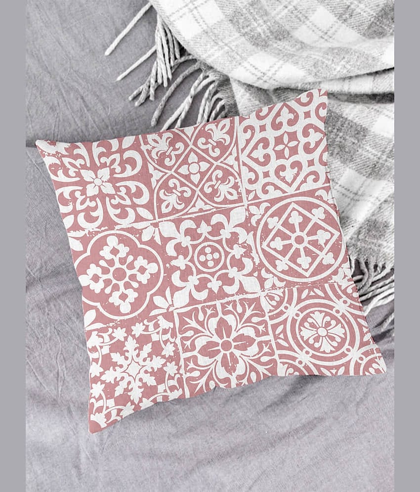 Houzzcode - Water Repellent Peach Polyester Pillow Covers 40x40x3 ( Pack of 1 )