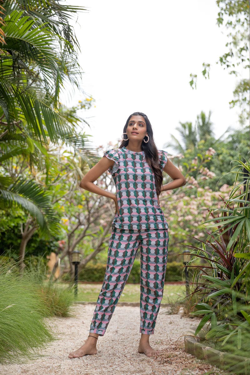 Square Stones Printed Co-Ord Set-S