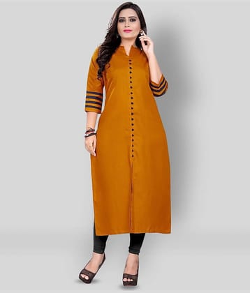 Shagun - Yellow Cotton Women's Straight Kurti ( Pack of 1 )