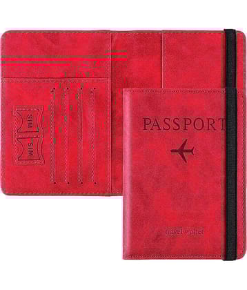 House Of Quirk Leather Red Women's Passport Holder ( Pack of 1 )