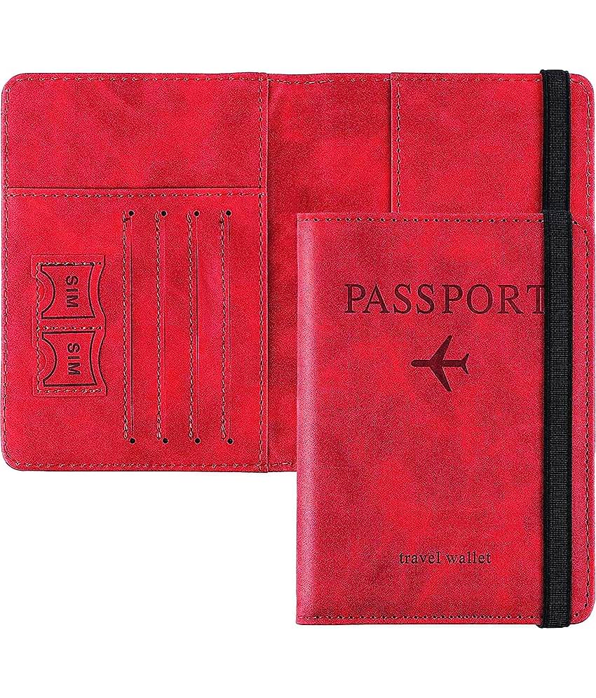 House Of Quirk Leather Red Women's Passport Holder ( Pack of 1 )
