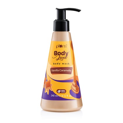 Plum BodyLovin' Vanilla Caramello Body Wash | SLS-Free Creamy Shower Gel For Women | Delicious Caramel Fragrance for Soft & Smooth Skin | Aloe-Infused Nourishing Shower Gel For All Skin Types (240 ml) Plum BodyLovin' Vanilla Caramello Body Wash | SLS-Fre