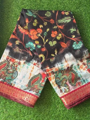Fancy Kalamkari print saree  