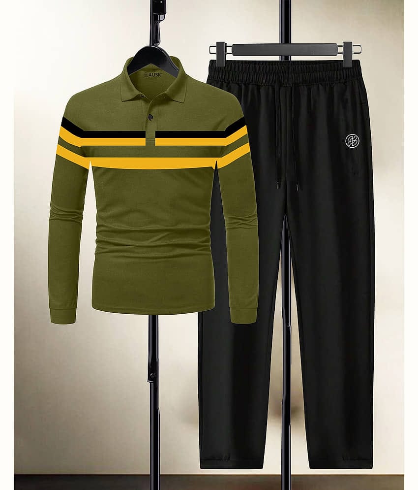 AUSK Peach Cotton Blend Relaxed Fit Men's Tracksuit ( Pack of 1 )