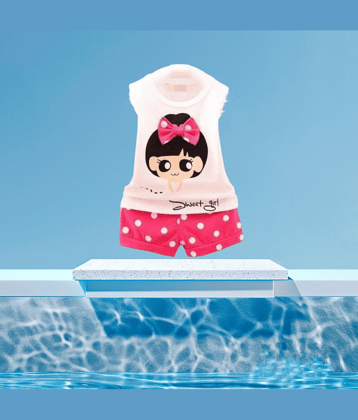 ODIMENT Pack of 1 Girls Cotton Top With Shorts ( White )