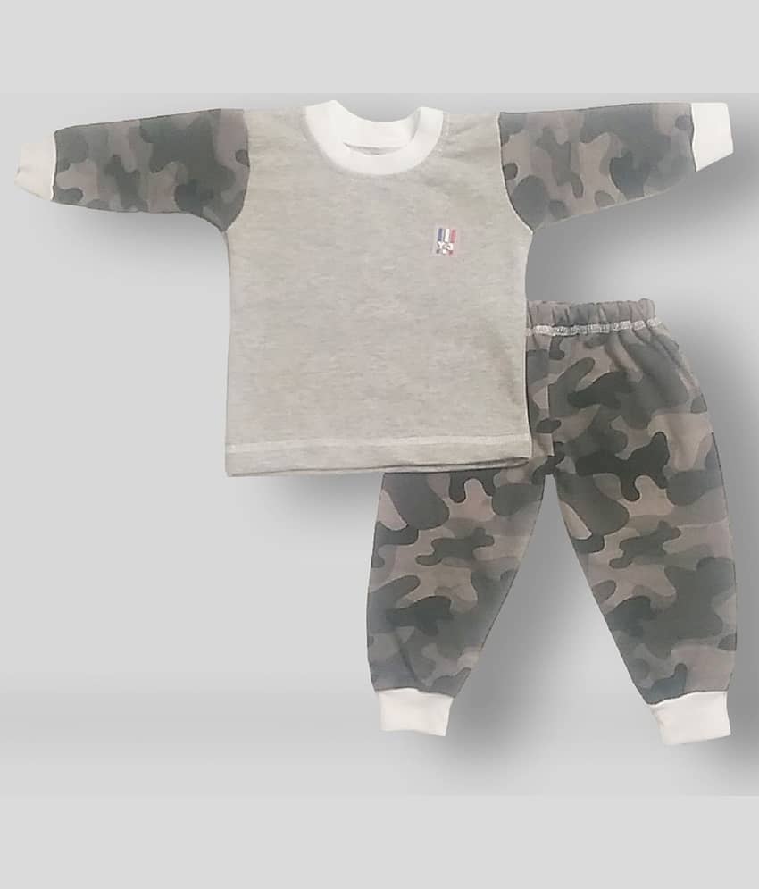 harshvardhanmart.com Pack of 1 Baby Boys Cotton Top & Trouser ( Gray )