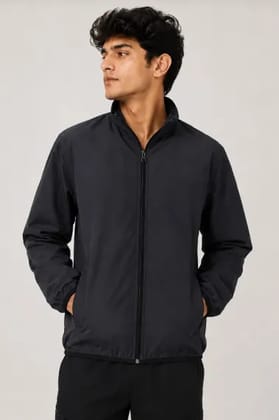 Black Unisex Light Weight Wind Cheater Jacket