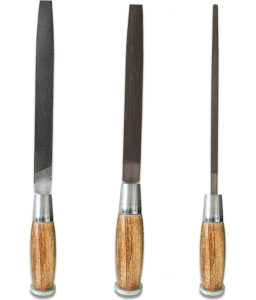 Amb File Wooden Handle Flat,Half Round,Round 10inch(pack 3)