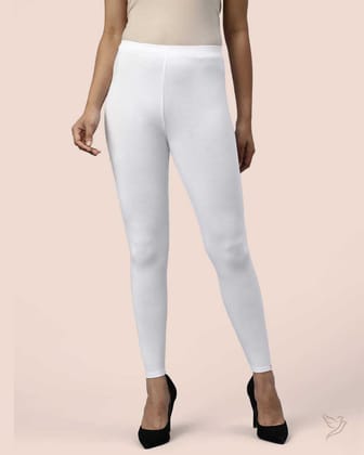 Bamboo Modal Ankle Legging - White-S / White