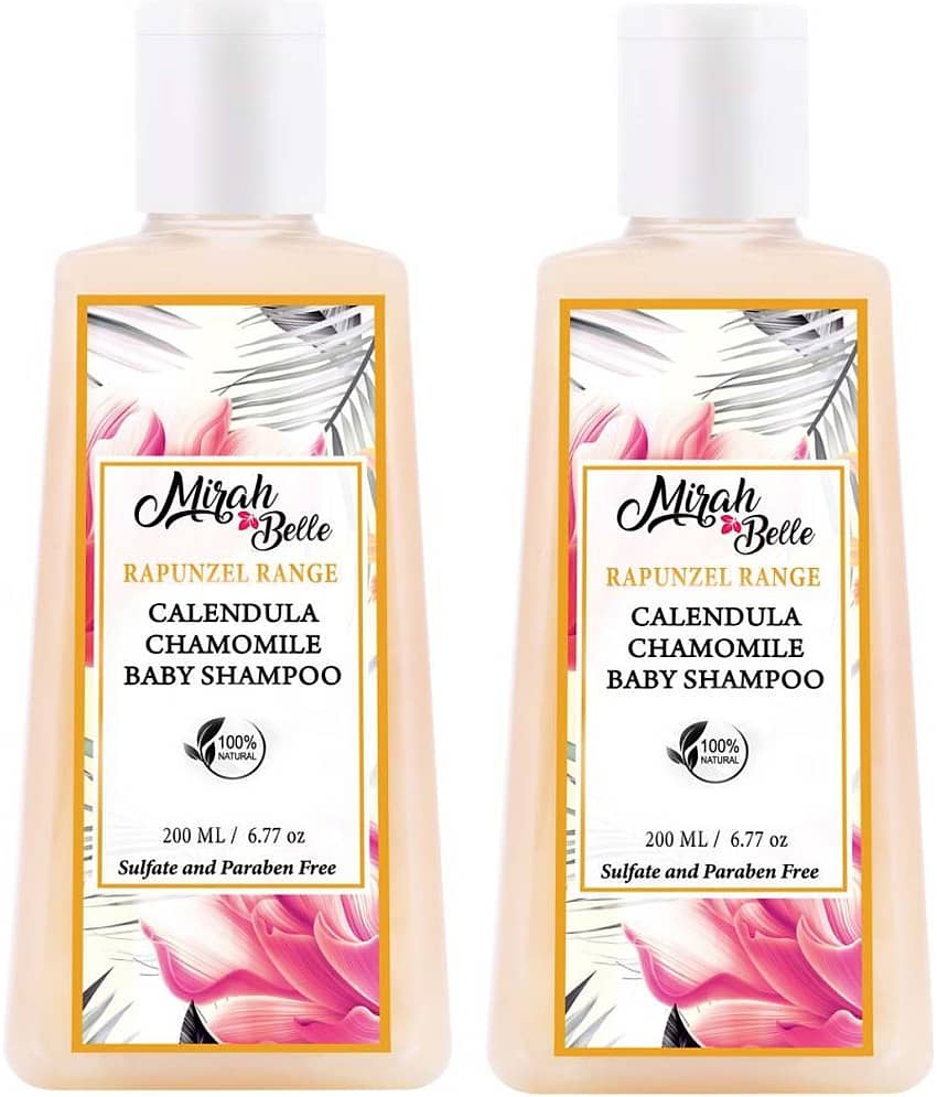 Mirah Belle Natural & Organic - Calendula Chamomile Baby Sensitive Scalp -Paraben Free, Shampoo 200 mL Pack of 2