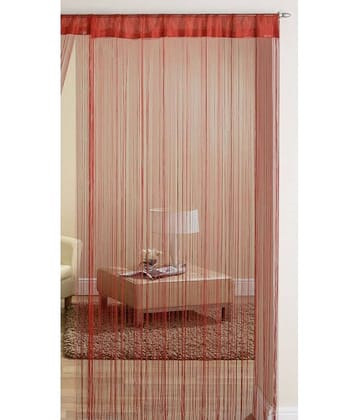 Homefab India Solid Semi-Transparent Rod Pocket Long Door Curtain 9ft (Pack of 1) - Beige