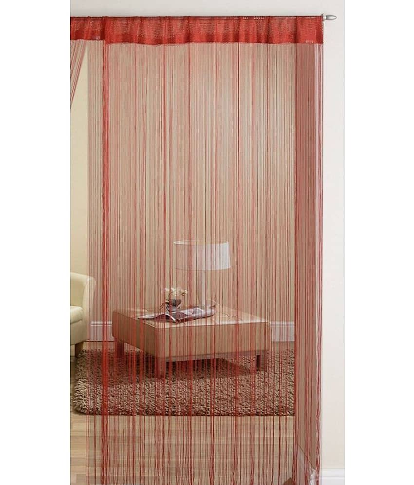 Homefab India Solid Semi-Transparent Rod Pocket Long Door Curtain 9ft (Pack of 1) - Beige