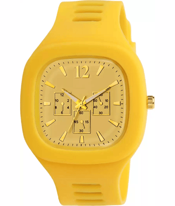 newmen - Yellow PU Analog Men's Watch