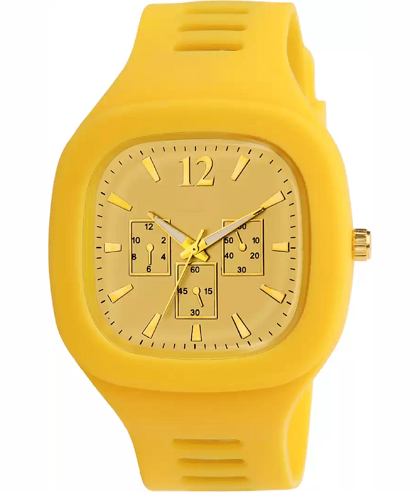 newmen - Yellow PU Analog Men's Watch