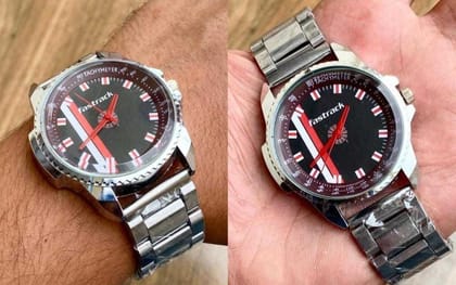 FASTRACK Steel Chain and Heavy Glass Watch with Black Box (Model 1)