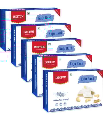 Indiyum Mithai 1kg Kaju Barfi 200 gm Pack of 5