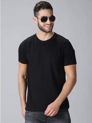 Cotton Black Plain Roundneck T-Shirt