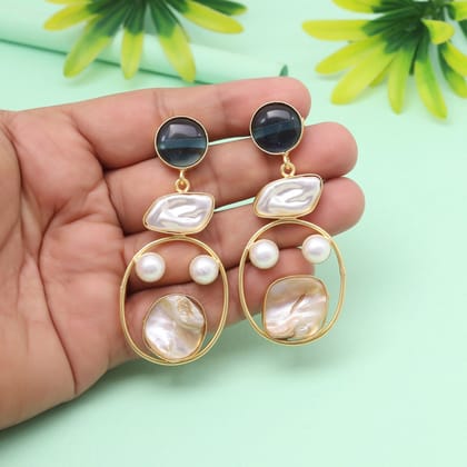 Cobalt Blue Color Amrapali Earrings-Earring Length: 7.00 CM x Width: 3.00 CM / Blue / Brass With Good Quality Gold Plated