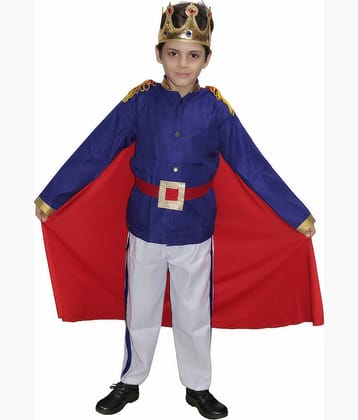 Kaku Fancy Dresses Fairy Tales Prince Charming Costume -White & Blue, 3-4 Years, For Boys