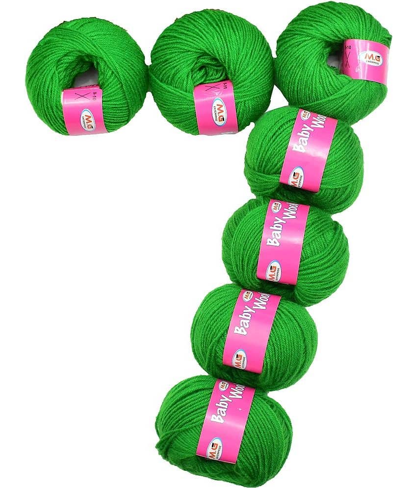 M.G ENTERPRISE 100% Acrylic Wool Parrot 7 Pc Baby Wool 4 ply Wool Ball Hand Knitting Wool/Art Craft Soft Fingering Crochet Hook Yarn-FC Art-IJ