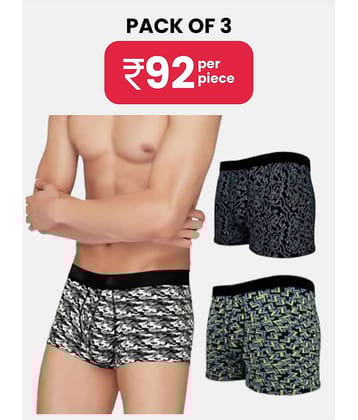 PARYAG HOSIERY Pack of 3 Cotton Blend Trunks For Men's ( Multicolor )