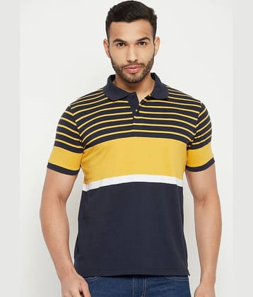 AUSTIN WOOD Pack of 1 Cotton Blend Regular Fit Striped Half Sleeves Men's Polo T Shirt ( Multicolor )
