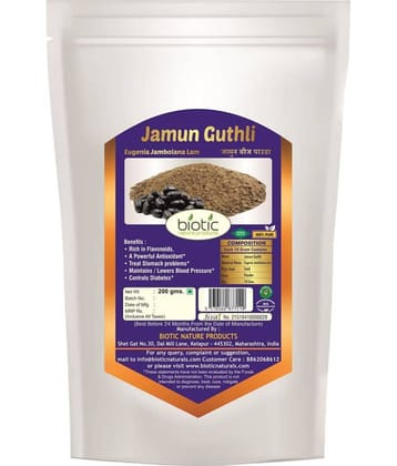 Biotic Jamun Seed Powder (Jamun Guthli) Jambu Beej Powder Powder 200 gm