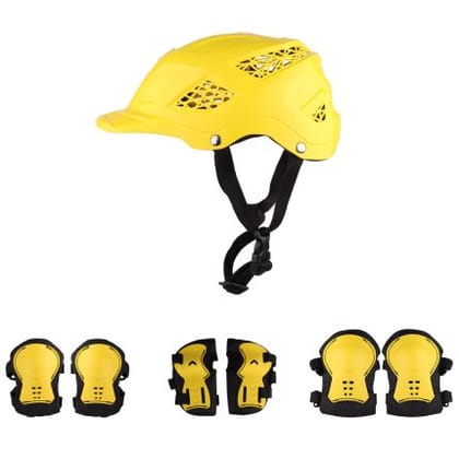 STEELBIRD Skating / Cycling Helmet Along With Protector  Yellow