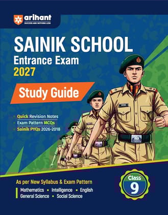 Arihant AISSEE Sainik School Class 9 Entrance Exam 2027 | Complete Study Guide | Quick Revision Notes, Practice MCQs & PYQs (2018�2026) | As per New Syllabus | Hindi Medium Paperback � 3 February 2026 [Paperback] [Oct 30, 2024] Arihant