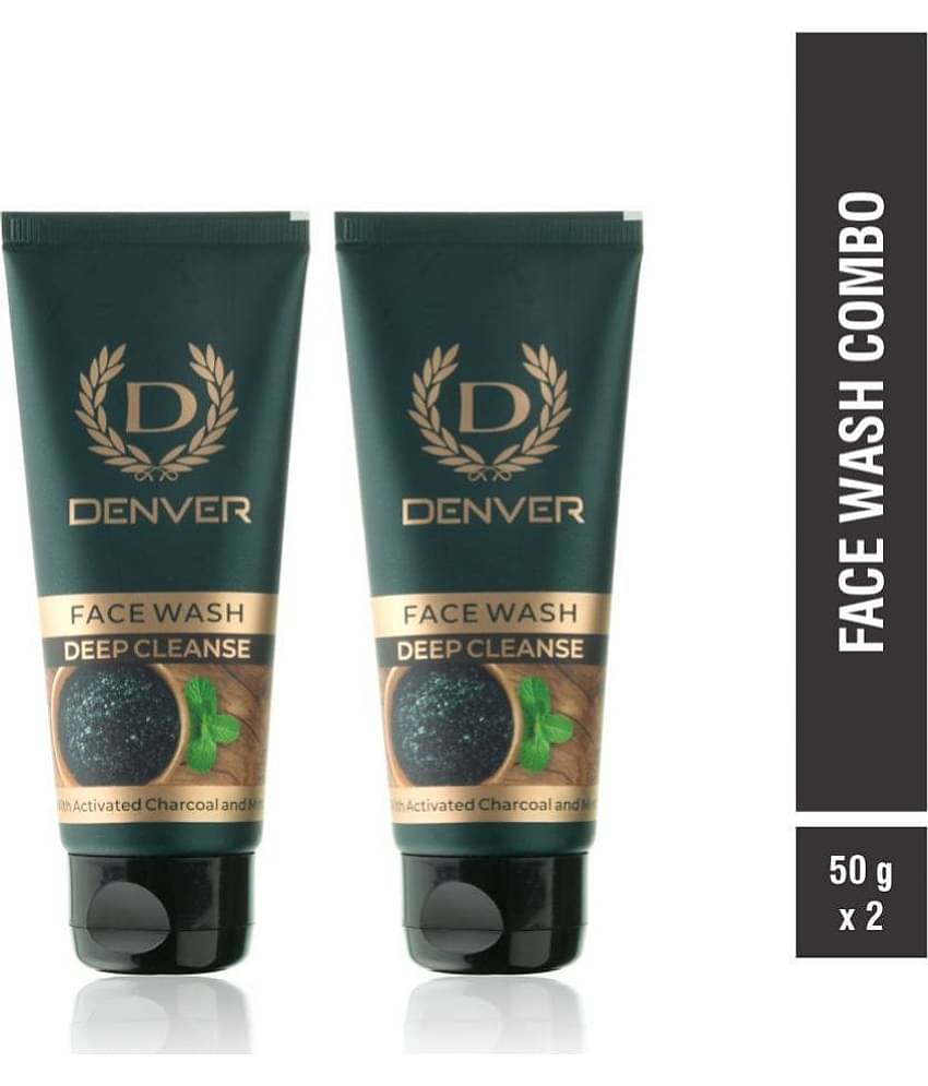Denver Deep Cleanse Facewash With Activated Charcoal And Mint 100 gm Each (Pack of 2)