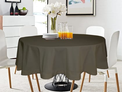 Lushomes Table Cloth, Cotton table cloth, round table cover, Grey table sheet, used for Study, Dastarkhan, Tea, Cyclinder Cover, teapoy (Size 40 Inch Round, 2 Seater Round/Oval Dining Table Cloth)