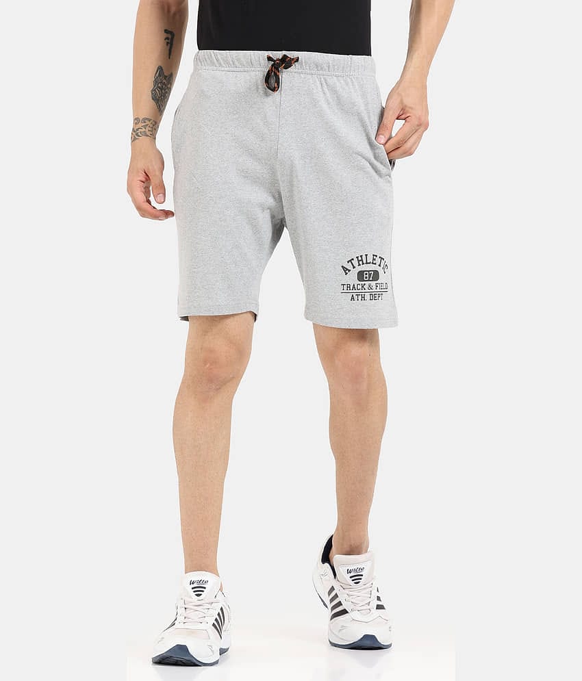 Ardeur - Grey Cotton Blend Men's Shorts ( Pack of 1 )