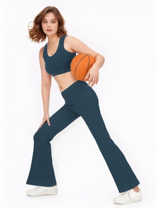 BLUEFICUS Women High Waist Flare Pants with Pockets | Stretchable Yoga & Workout Leggings for Gym, Dance & Active Wear