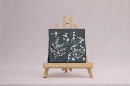 Tisser Warli Hand  Painting/Stand With Eassel