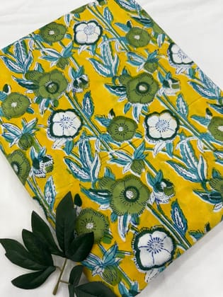 Hand block rapid  print cotton fabric .-2.5 mtr