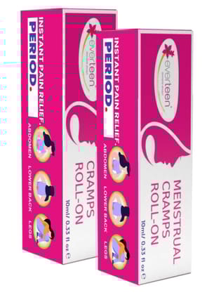 everteen Menstrual Cramps Roll-On for Period Pain Relief in Women - 10ml-2 Packs