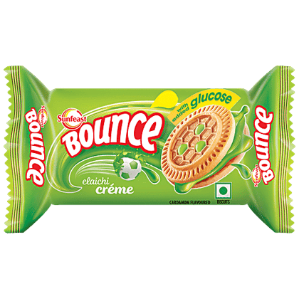Sunfeast Bounce biscuits - Elaichi Creme Cookies, 6x30 g Multipack