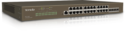 Tenda TEG5328F 24-Port L3 Managed Gigabit Switch with 4 SFP Ports, Rack Mountable, Smart Ethernet Switch with Flexible DHCP/ LACP/ VLAN/ ARP/ MAC/ ACL/ QoS/ IGMP